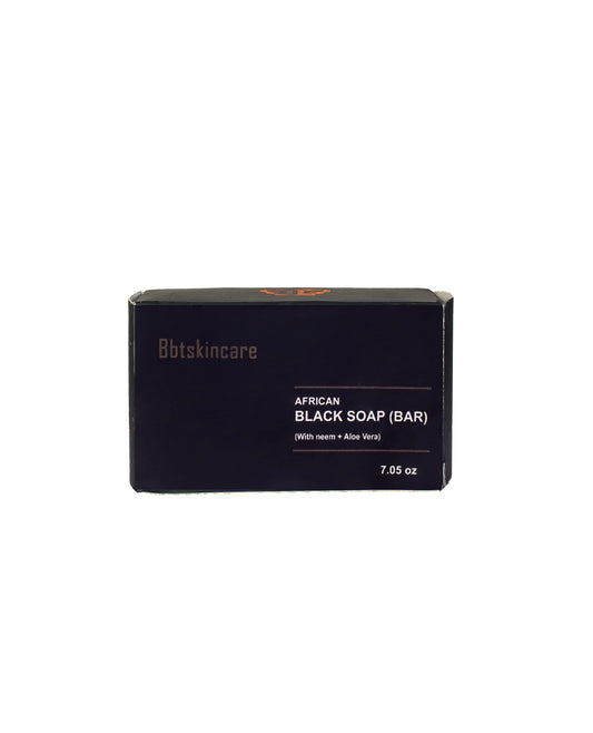 AFRICAN BLACK SOAP BAR  (With neem + aloe vera)